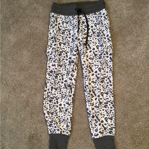 Marika Gray and White Leopard Print Joggers